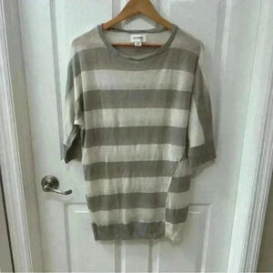 MOTHERHOOD MATERNITY Beige and Taupe Stripped Lightweight Pullover Sweater Med